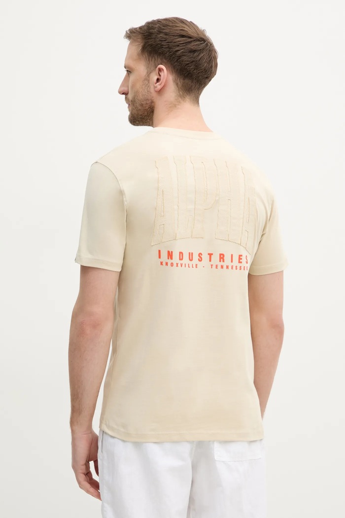 Odjeća Pamučna majica Alpha Industries Coach T BE 156538 bež