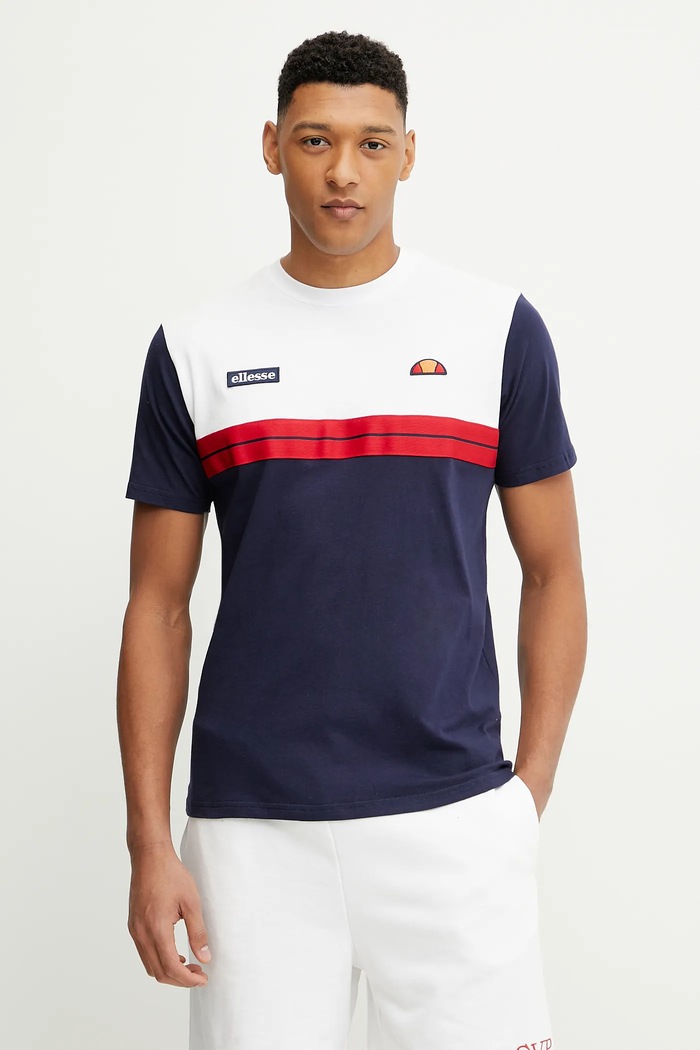 Ellesse t-shirt bawełniany Macchio wzorzyste biały SHZ22108