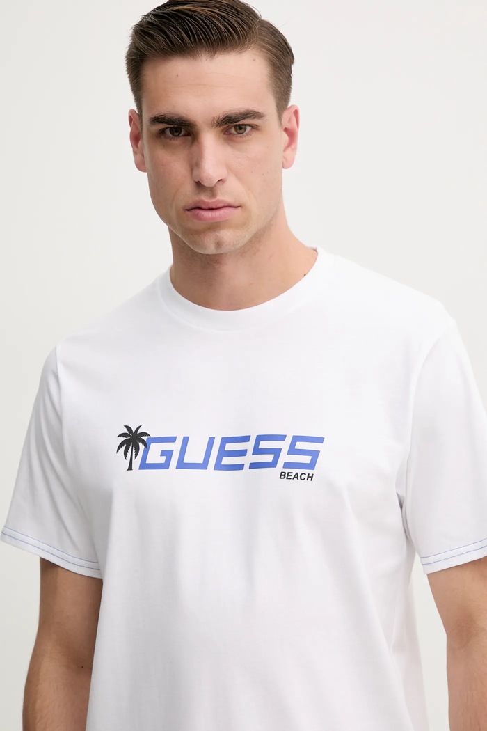 Oblečení Bavlněné tričko Guess F5GI06.I3Z14 bílá
