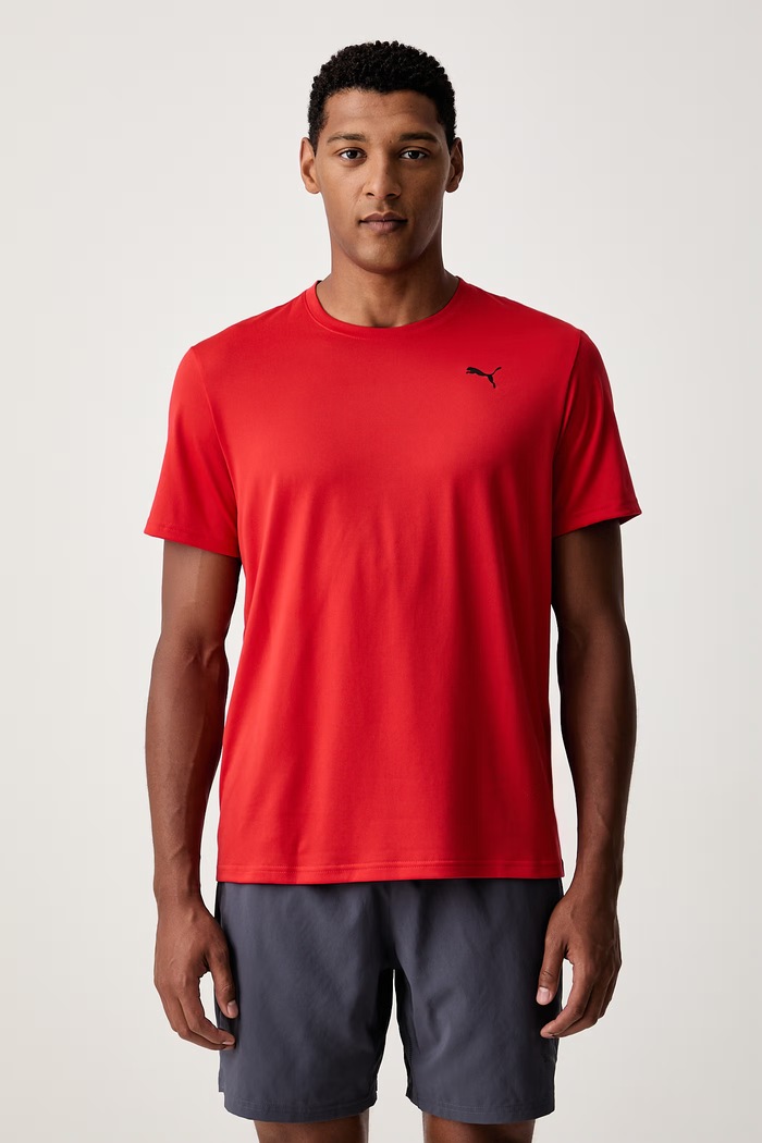 Puma футболка для тренировки для мужчин Essentials Solid cat Tee красный 525908
