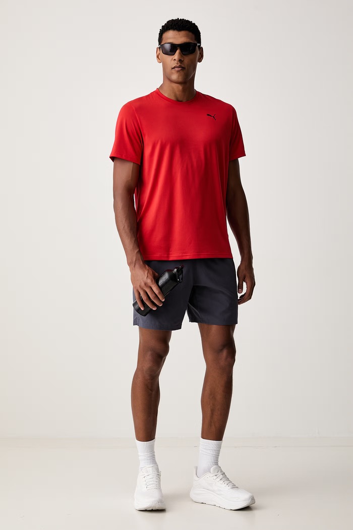 Puma футболка для тренировки для мужчин Essentials Solid cat Tee 525908 красный SS26