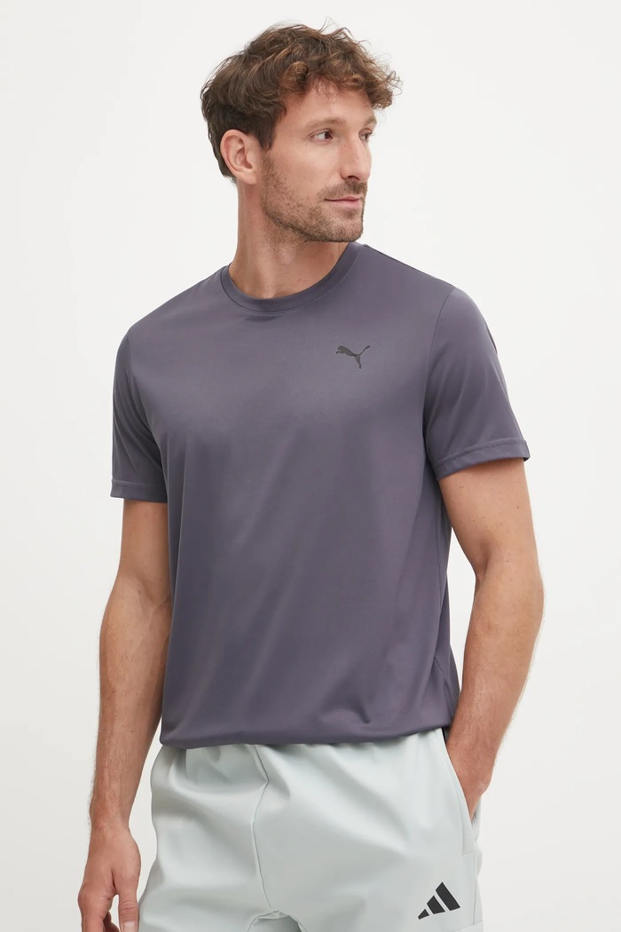 Puma t-shirt treningowy Essentials Solid cat Tee regular szary 525908