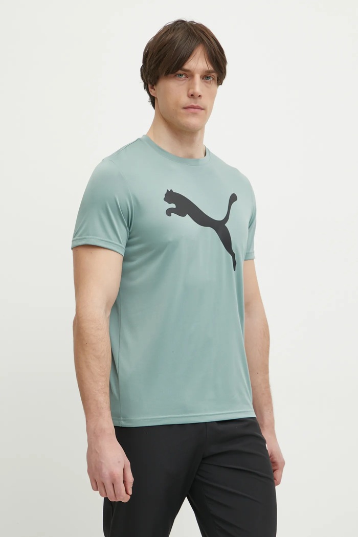 Tréninkové tričko Puma Tad Essentials Solid Cat potisk zelená 525921