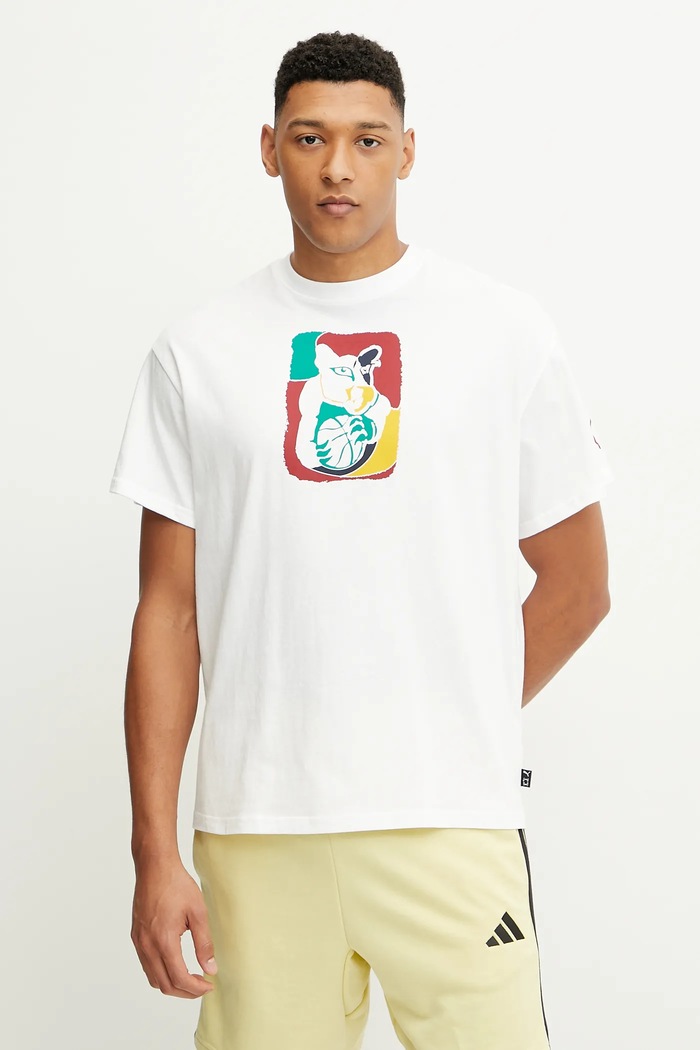 Bavlnené tričko Puma Dylan Exhibit relaxed biela 630673