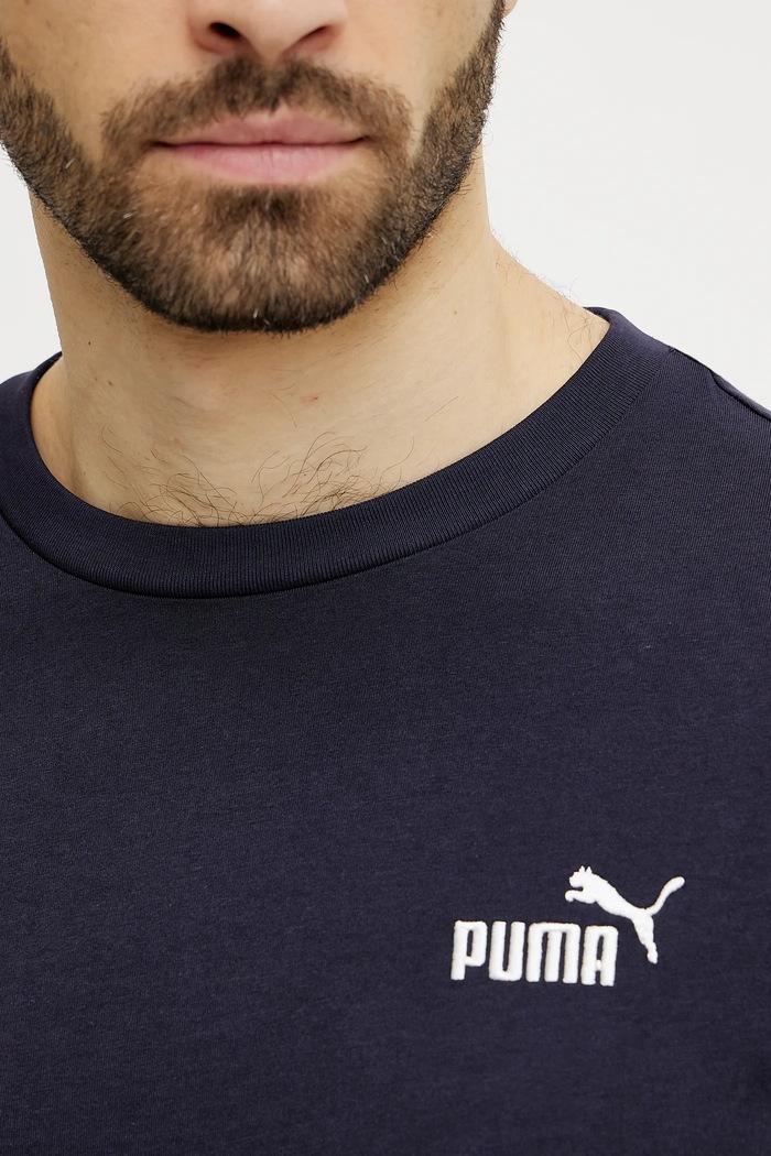 Памучна тениска Puma Essential Logo 682534 тъмносин