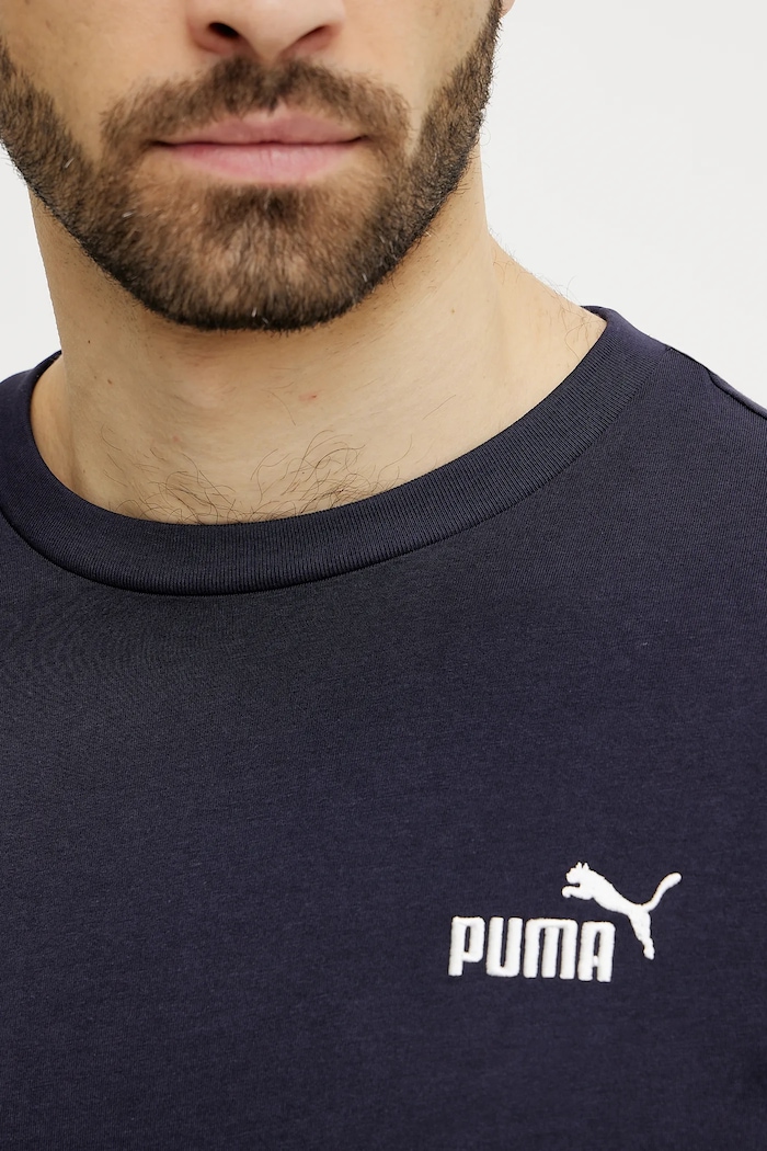 Памучна тениска Puma Essential Logo 682534 тъмносин