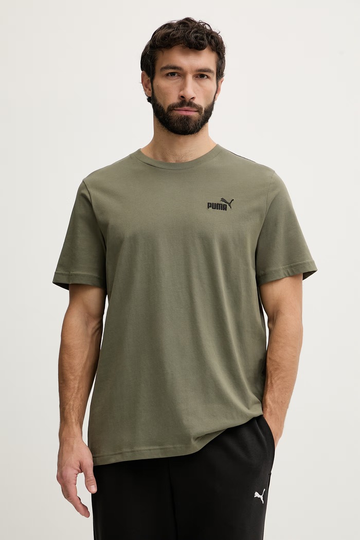 Puma t-shirt ανδρικό βαμβακερό κανονικό πράσινο 682535