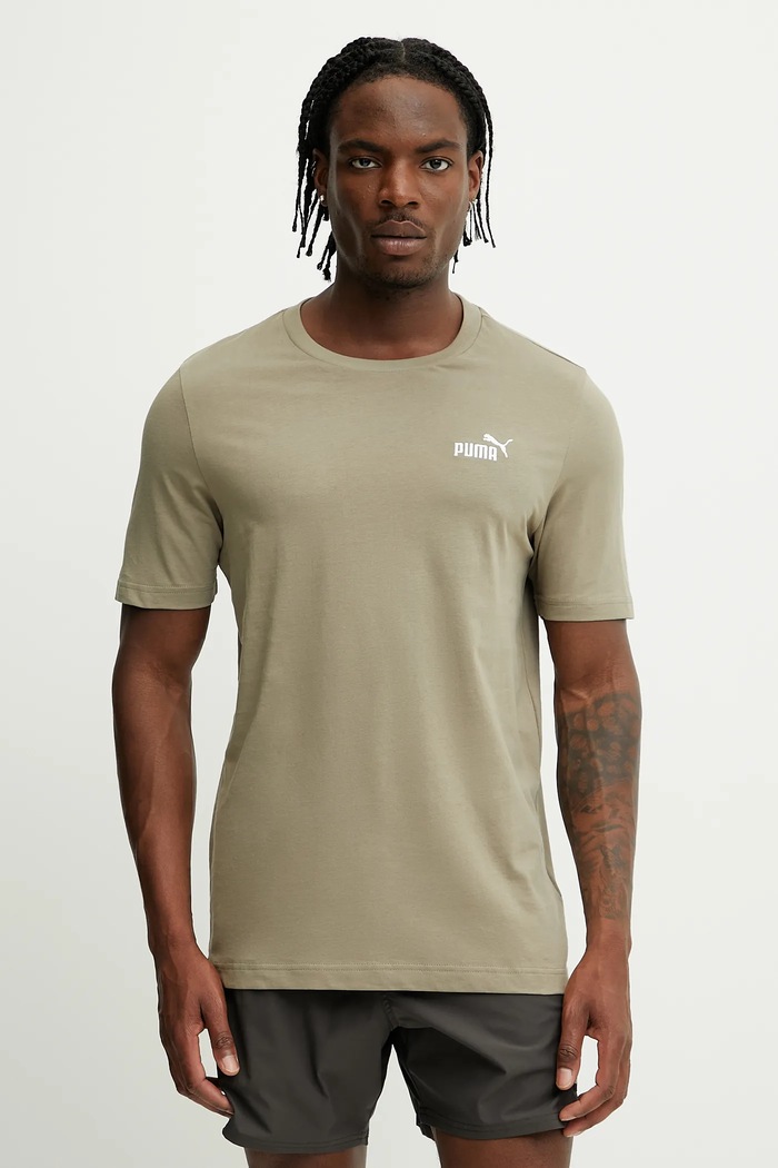 Puma t-shirt ανδρικό βαμβακερό κανονικό πράσινο 682535