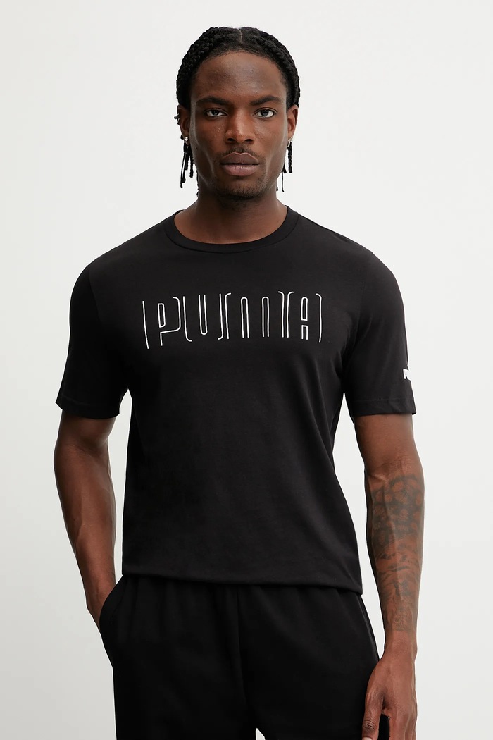 Βαμβακερό μπλουζάκι Puma βαμβάκι μαύρο 684617