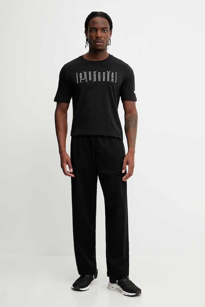 Βαμβακερό μπλουζάκι Puma 684617 μαύρο SS25