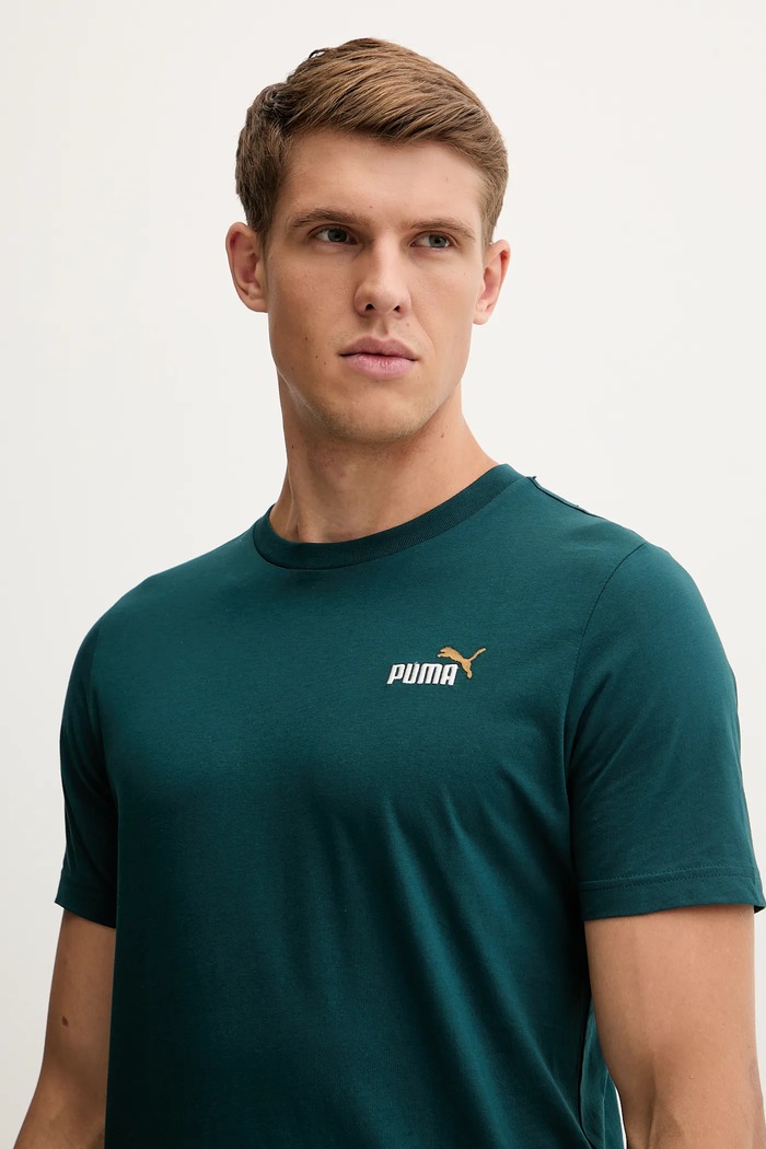 Bavlněné tričko Puma zelená 684717
