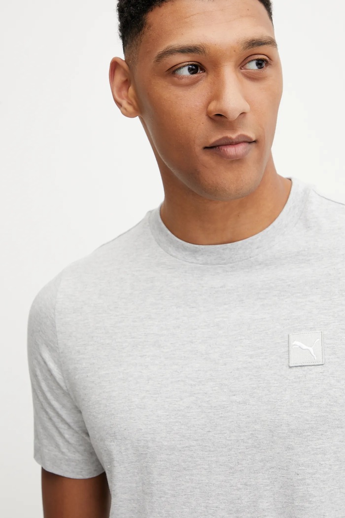 Puma t-shirt bawełniany ESS ELEVATED szary 684726