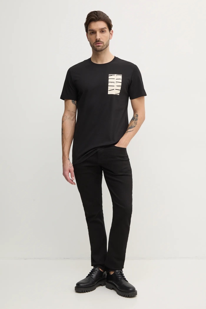 Calvin Klein Jeans T-shirt bawełniany J30J327474 czarny SS25
