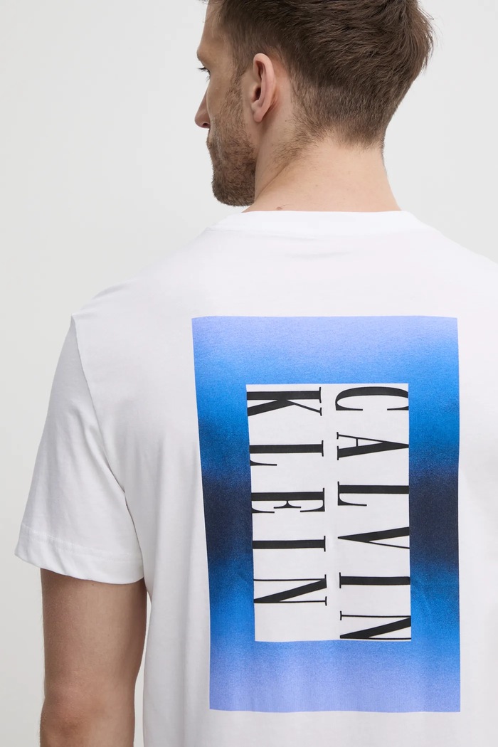 Bavlnené tričko Calvin Klein Jeans J30J327478 biela