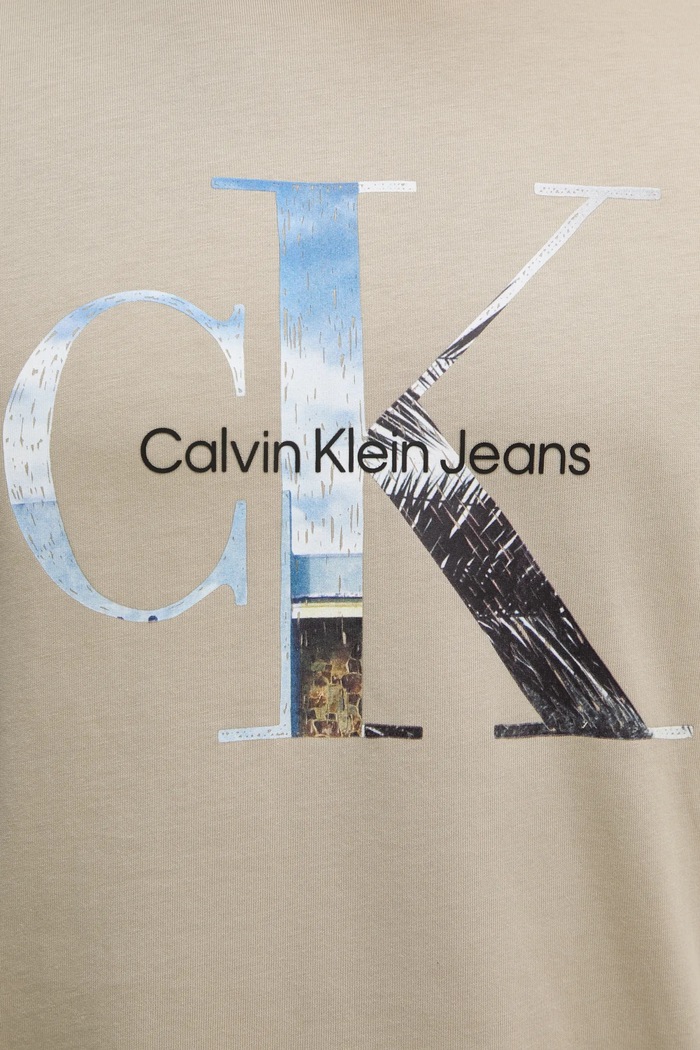 Calvin Klein Jeans tricou din bumbac J30J327483 bej