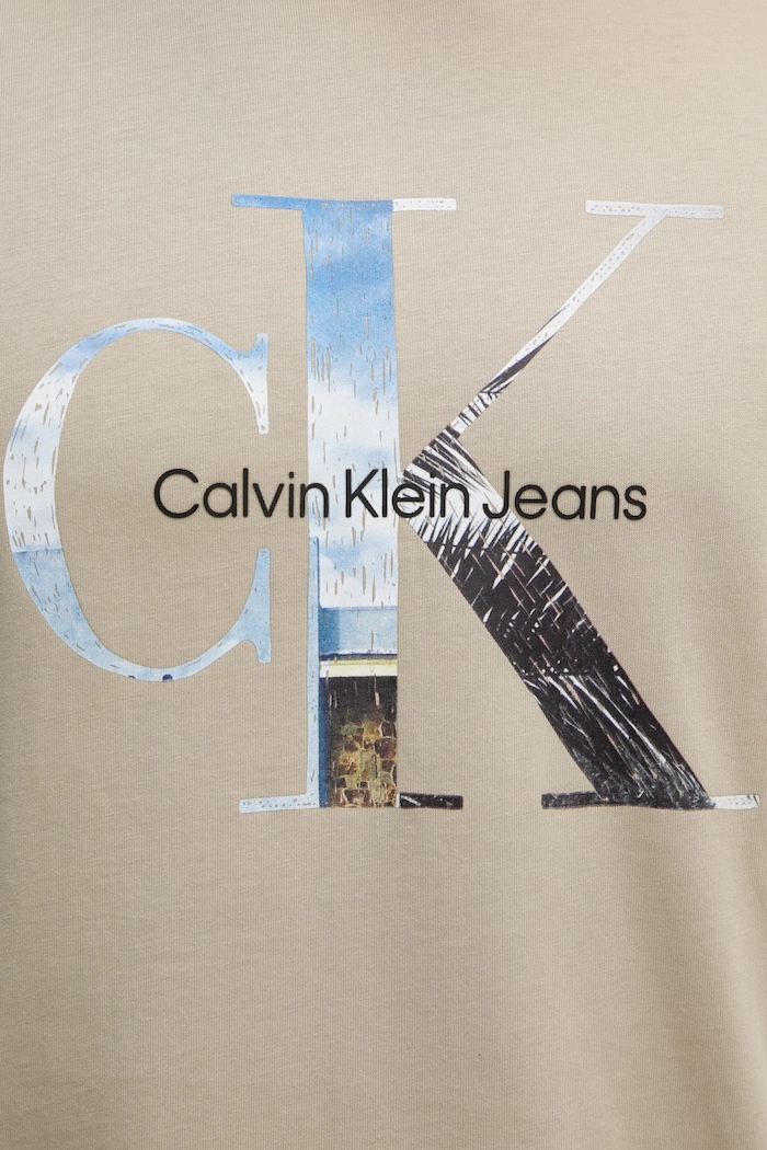 Calvin Klein Jeans tricou din bumbac J30J327483 bej