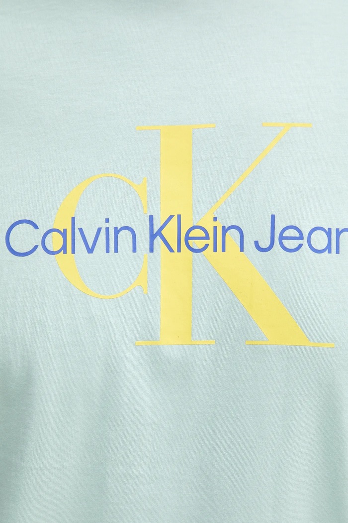 Pamučna majica Calvin Klein Jeans LV040EM286 tirkizna