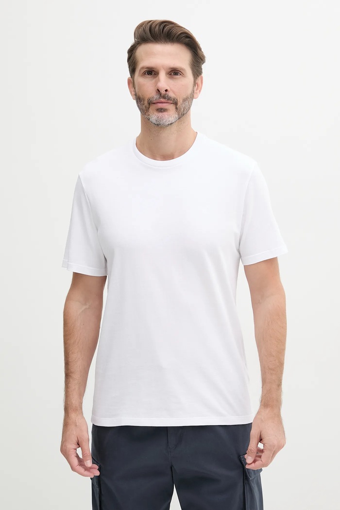 Bavlnené tričko Calvin Klein Jeans jednofarebný biela LV040HM265
