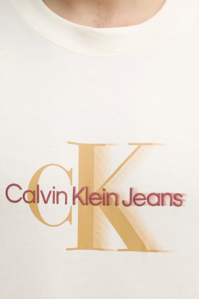 Calvin Klein Jeans t-shirt bawełniany J30J327471 beżowy
