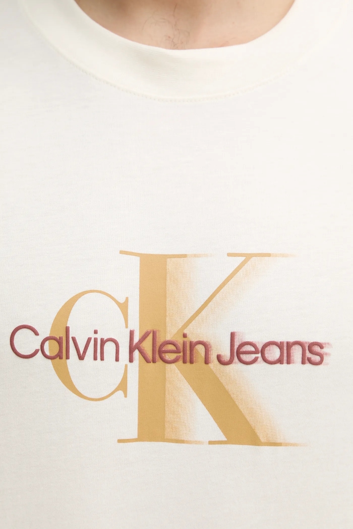 Calvin Klein Jeans t-shirt bawełniany J30J327471 beżowy