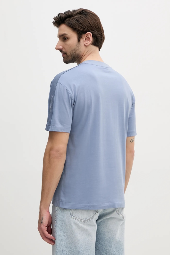 Oblečení Bavlněné tričko Calvin Klein Jeans J30J327237 modrá