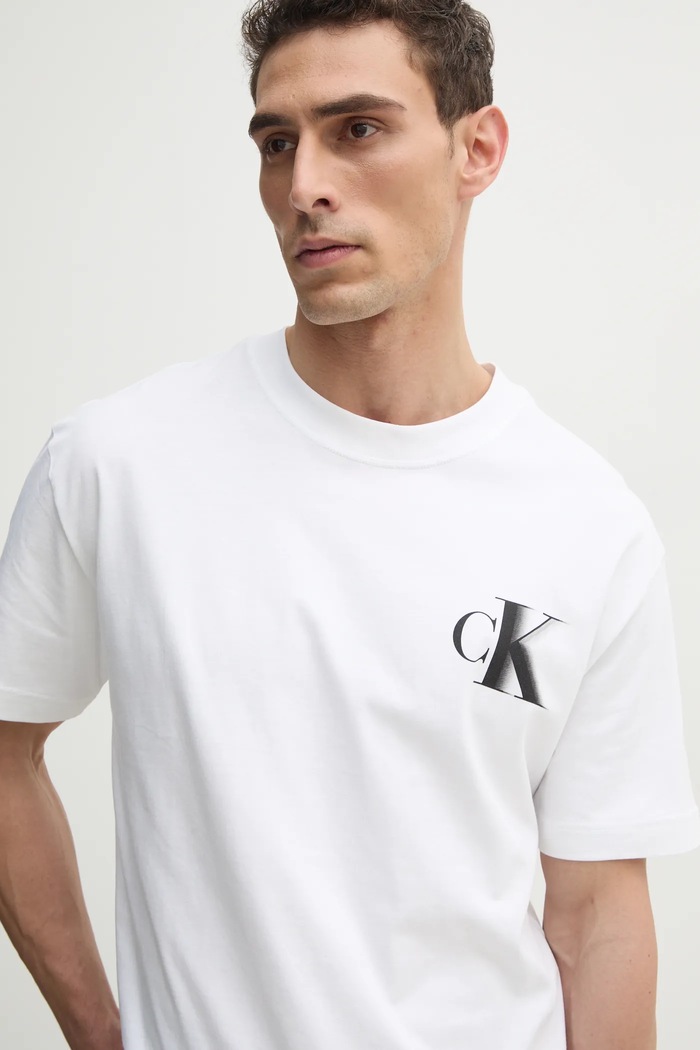 Bavlnené tričko Calvin Klein Jeans biela J30J327475