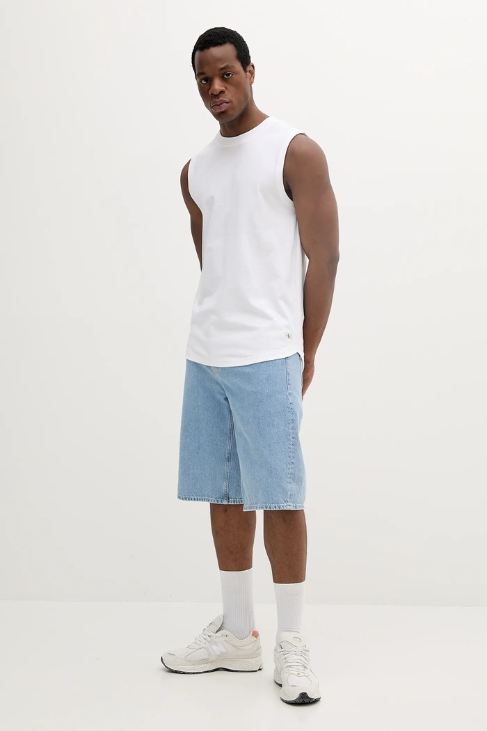 Calvin Klein Jeans Bombažna kratka majica Calvin Klein Jeans J30J327283 bela SS25