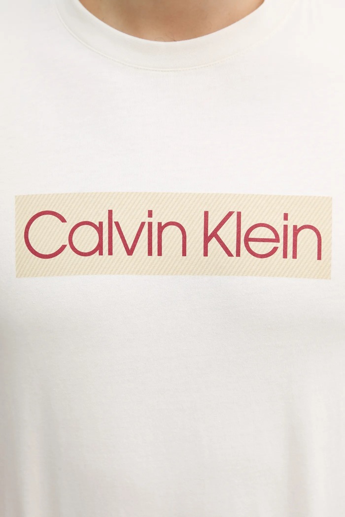 Bavlněné tričko Calvin Klein Jeans J30J327472 béžová