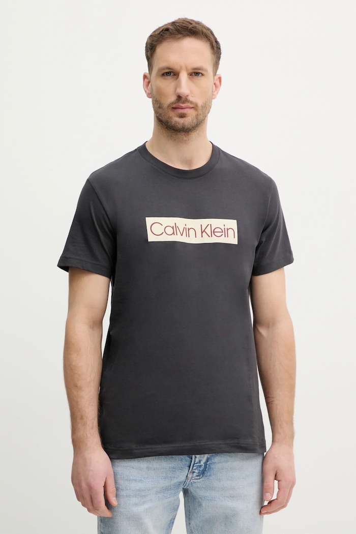 Calvin Klein Jeans pamut póló pamut szürke J30J327472