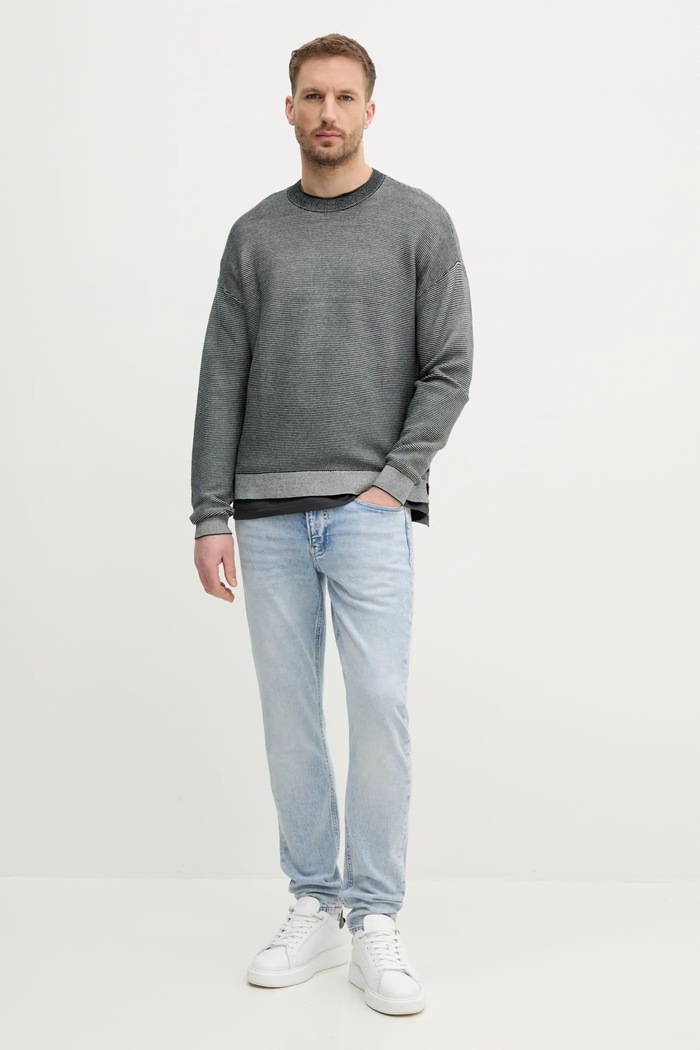 Calvin Klein Jeans pamut póló J30J327472 szürke SS25
