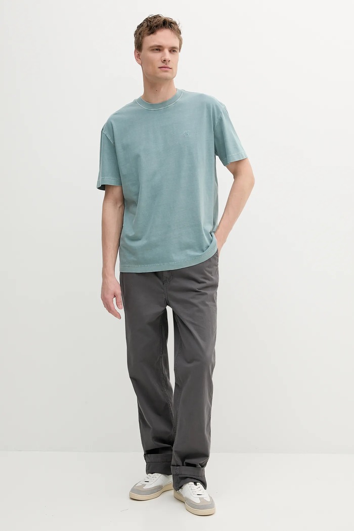 Pamučna majica Calvin Klein Jeans J30J327488 zelena SS25