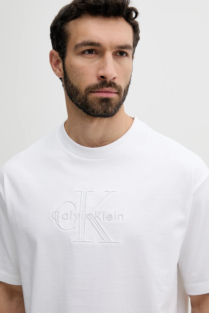 Odjeća Pamučna majica Calvin Klein Jeans LV04RB295G bijela