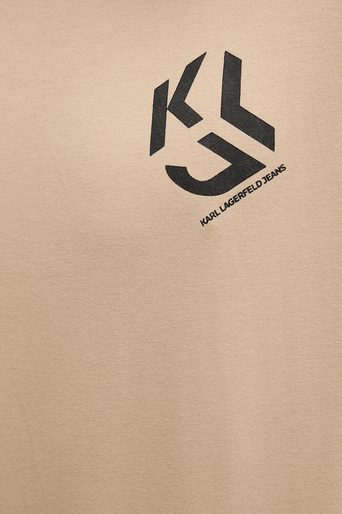Karl Lagerfeld Jeans t-shirt ανδρικό με βαμβάκι A2M17072 μπεζ
