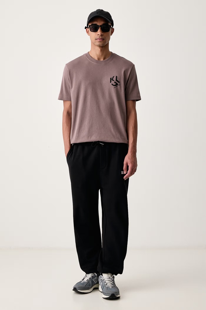 Karl Lagerfeld Jeans T-shirt męski z bawełną A2M17072 brązowy AA00