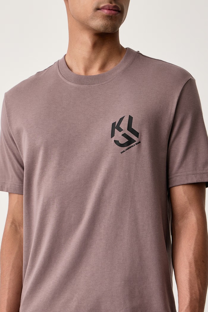 T-shirt męski z bawełną Karl Lagerfeld Jeans A2M17072 brązowy