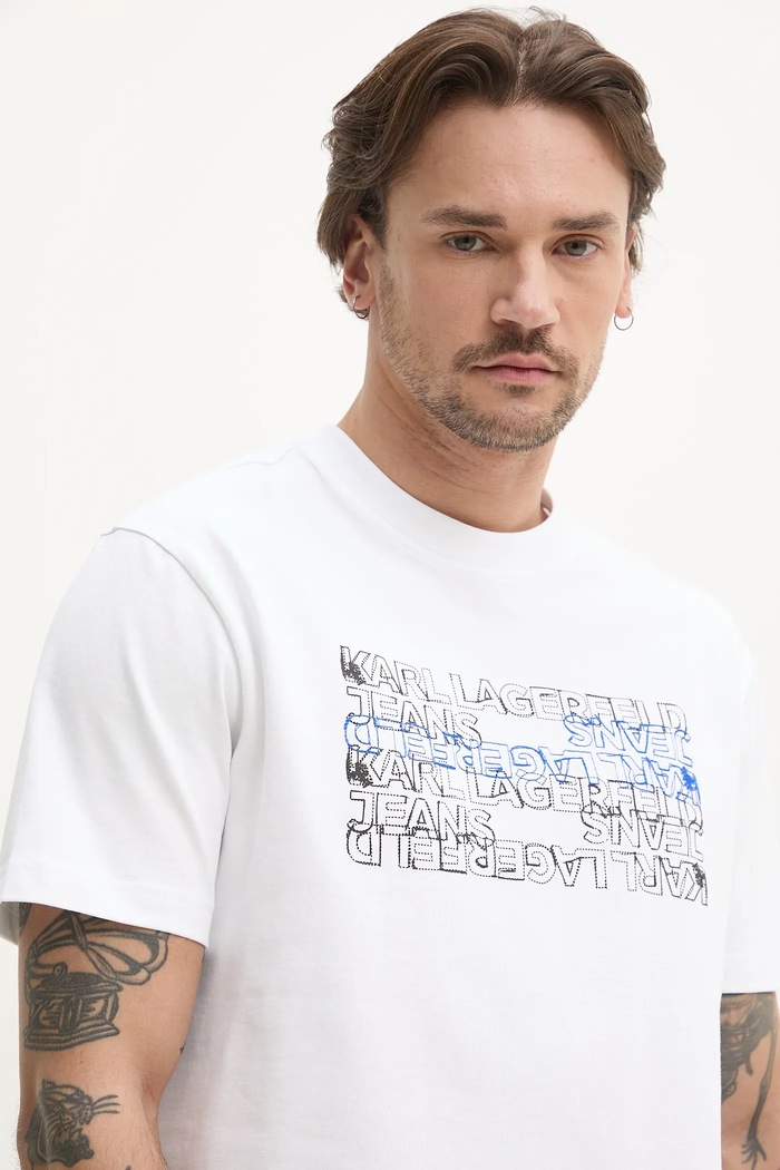 Bavlnené tričko Karl Lagerfeld Jeans biela A2M17038