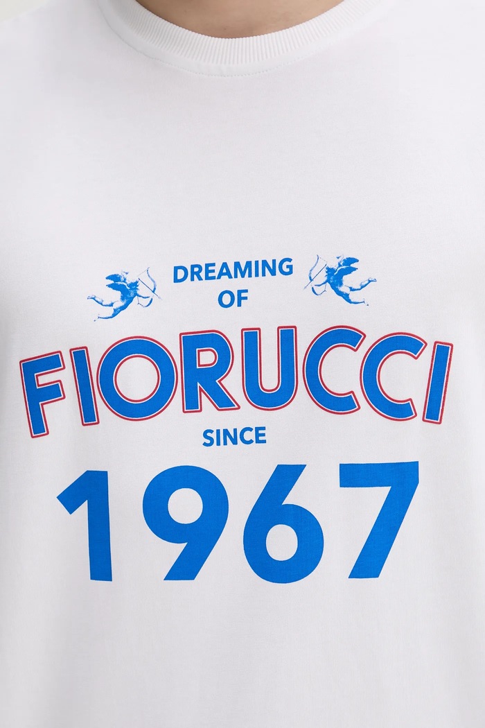 Bombažna kratka majica Fiorucci White Dreaming 1967 Print Boxy Fit T-Shirt M02SMTSH103CJ01WH08 bela