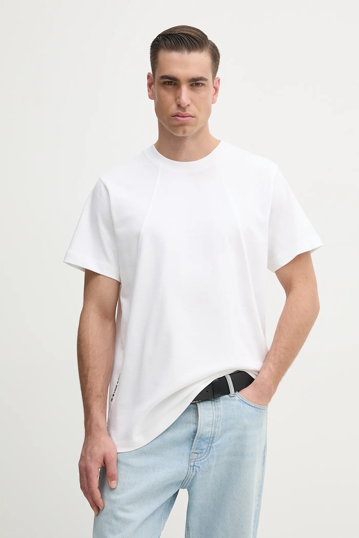 G-Star t-shirt bawełniany bawełna biały D26449.C784