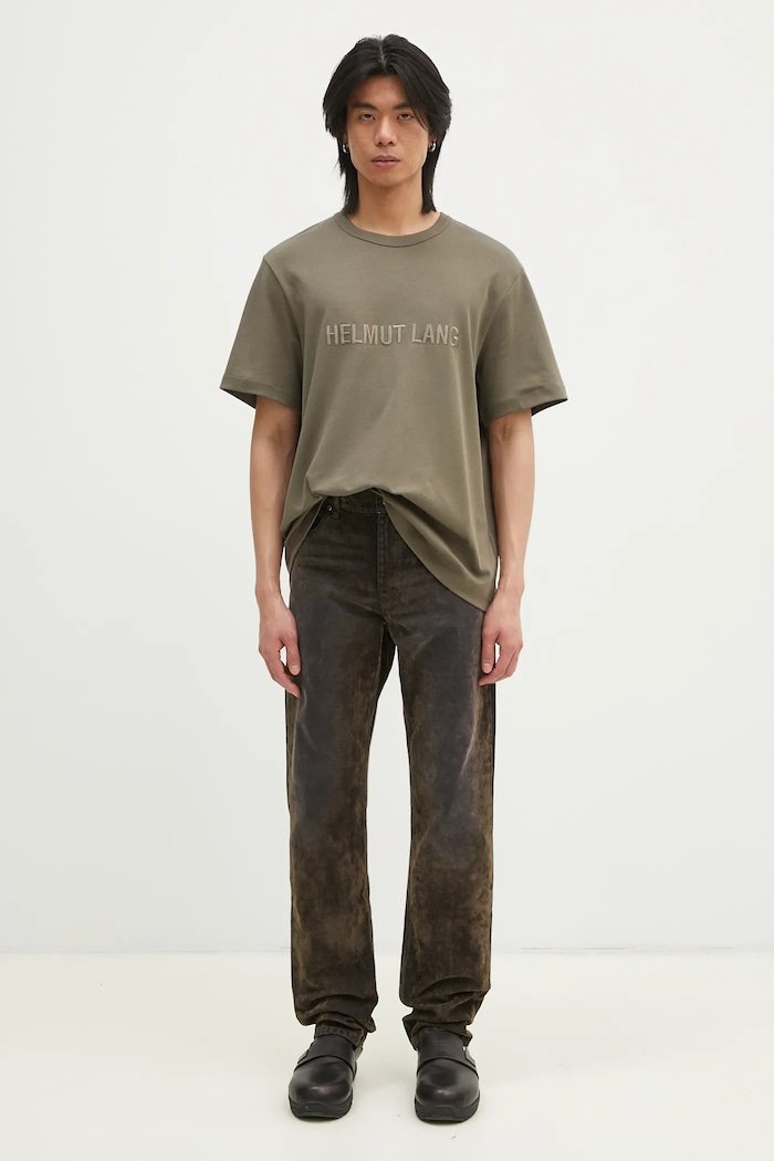 Βαμβακερό μπλουζάκι Helmut Lang Logo Ov Tee.Hvy Ever O04HM599 πράσινο