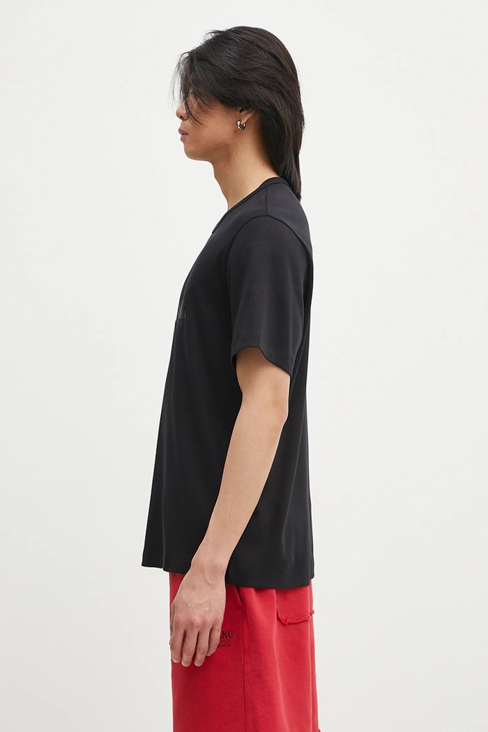 Helmut Lang pamut póló Logo Ov Tee.Hvy Ever O04HM599 fekete SS25