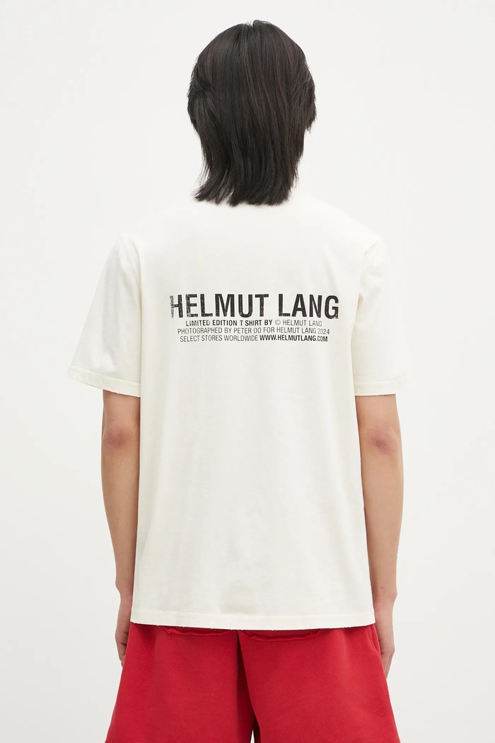 Ruházat Helmut Lang pamut póló Pstcard T Bldng.Mal O10HM511 bézs
