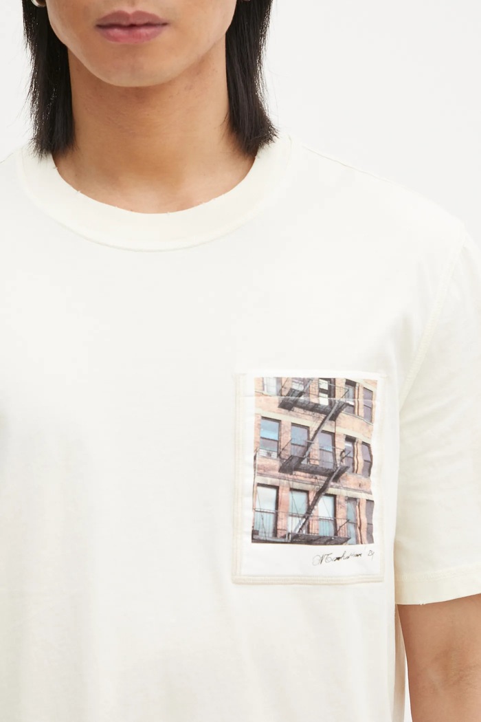 Helmut Lang cotton t-shirt Pstcard T Bldng.Mal beige O10HM511