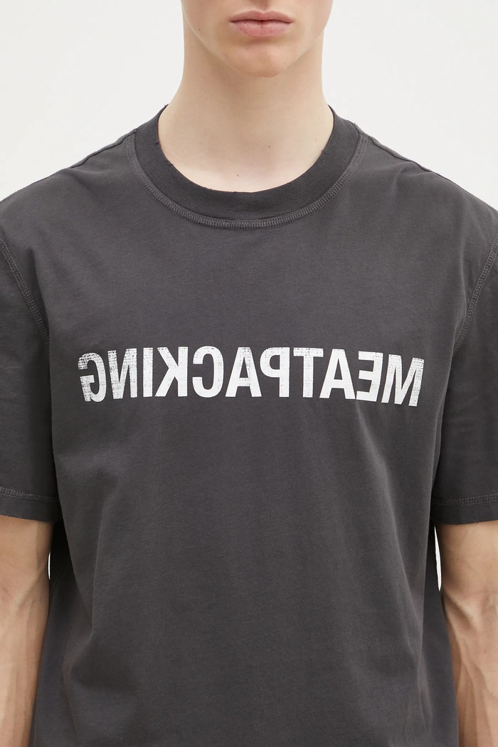 Βαμβακερό μπλουζάκι Helmut Lang Meatpacking T.Mal Lt γκρί O10HM514
