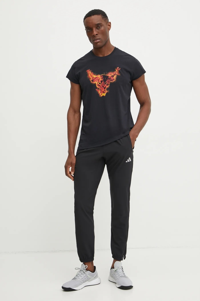 Μπλουζάκι προπόνησης Under Armour Project Rock 1389940 μαύρο SS25