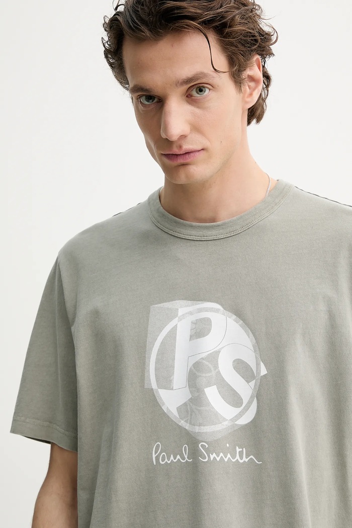 Pamučna majica PS Paul Smith siva M2R.204Z.PP4817