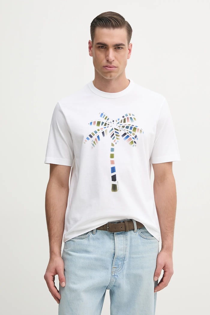 Βαμβακερό μπλουζάκι PS Paul Smith βαμβάκι λευκό M2R.220X.PP5073