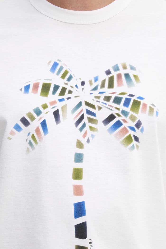 Βαμβακερό μπλουζάκι PS Paul Smith M2R.220X.PP5073 λευκό