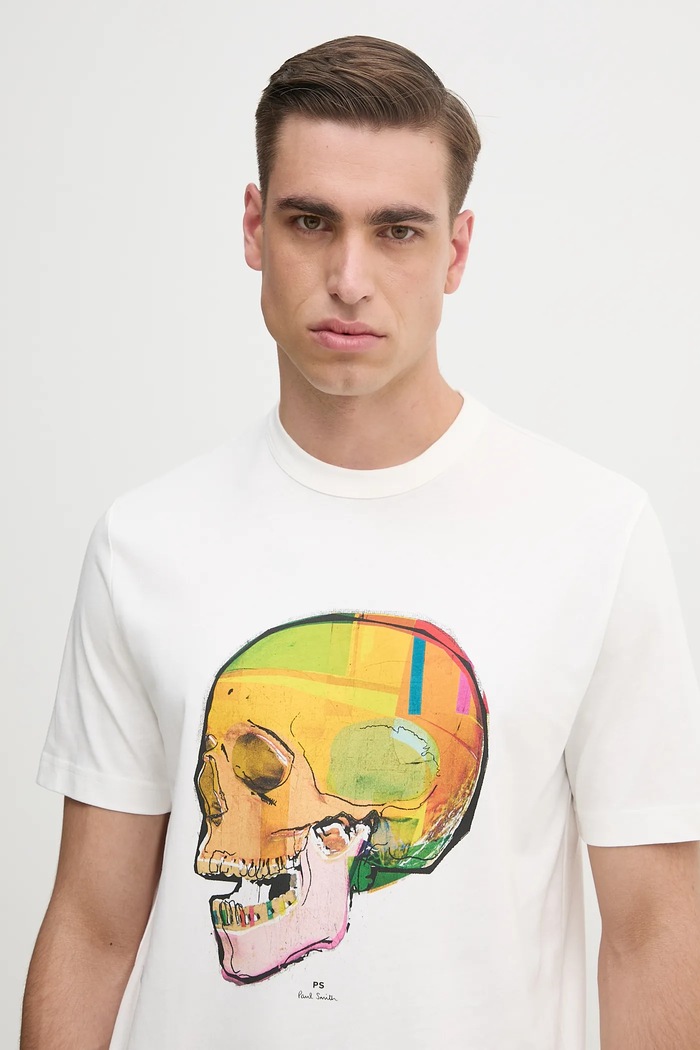 Bavlněné tričko PS Paul Smith bílá M2R.220X.PP5119