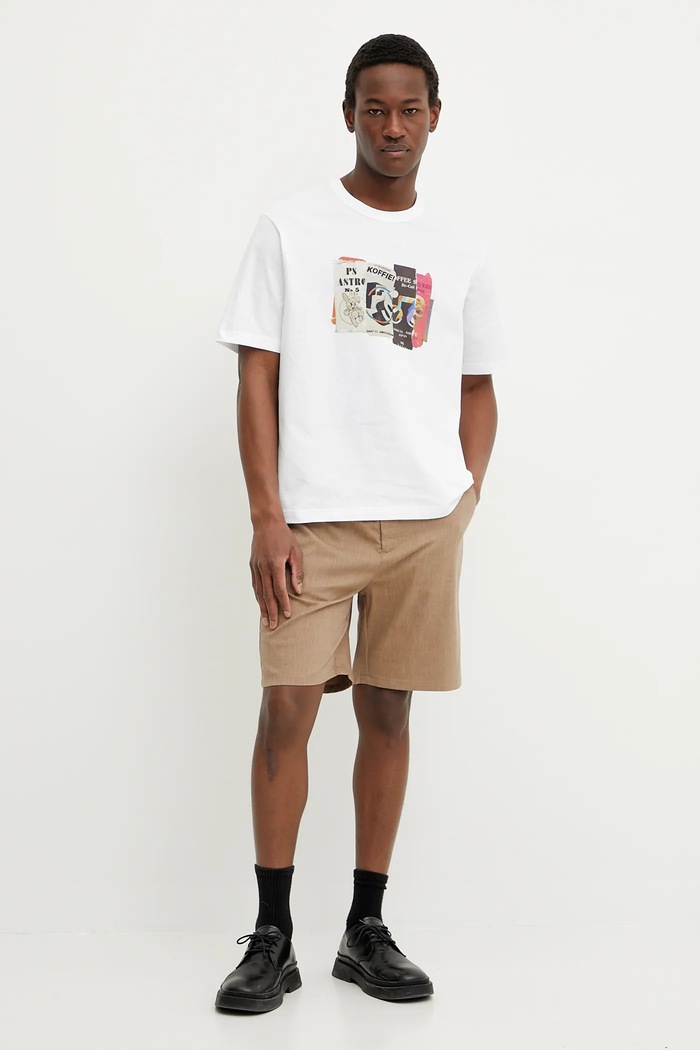Βαμβακερό μπλουζάκι PS Paul Smith M2R.220X.PP5122 λευκό SS25