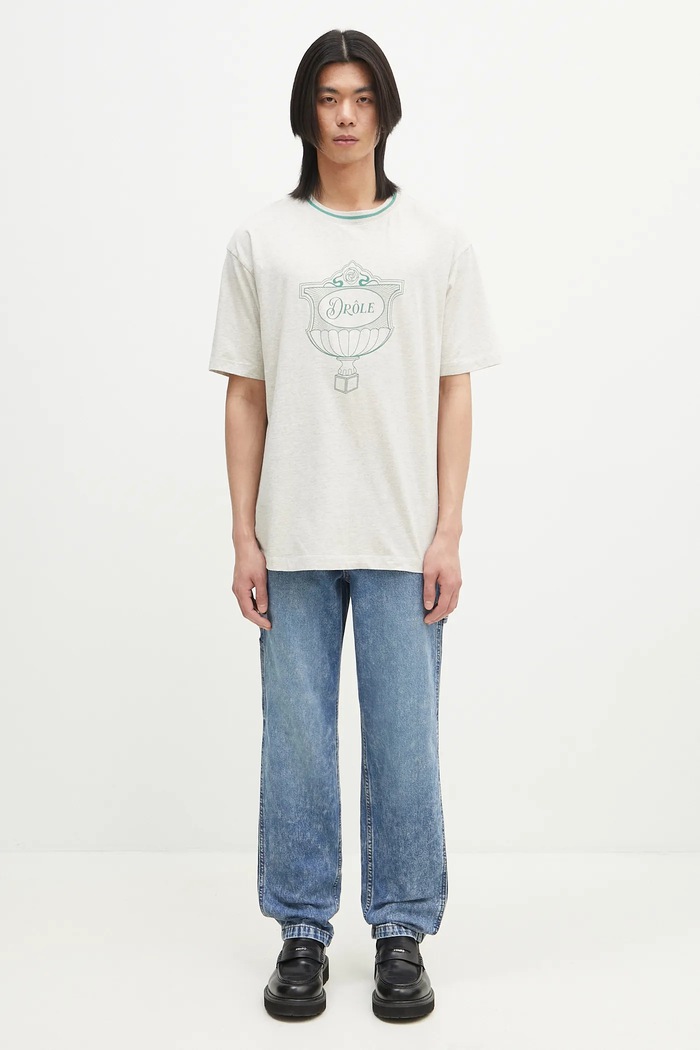 T-shirt in cotone Le T-Shirt Drule Cup Drôle de Monsieur grigio G.TS234.CO165.GY